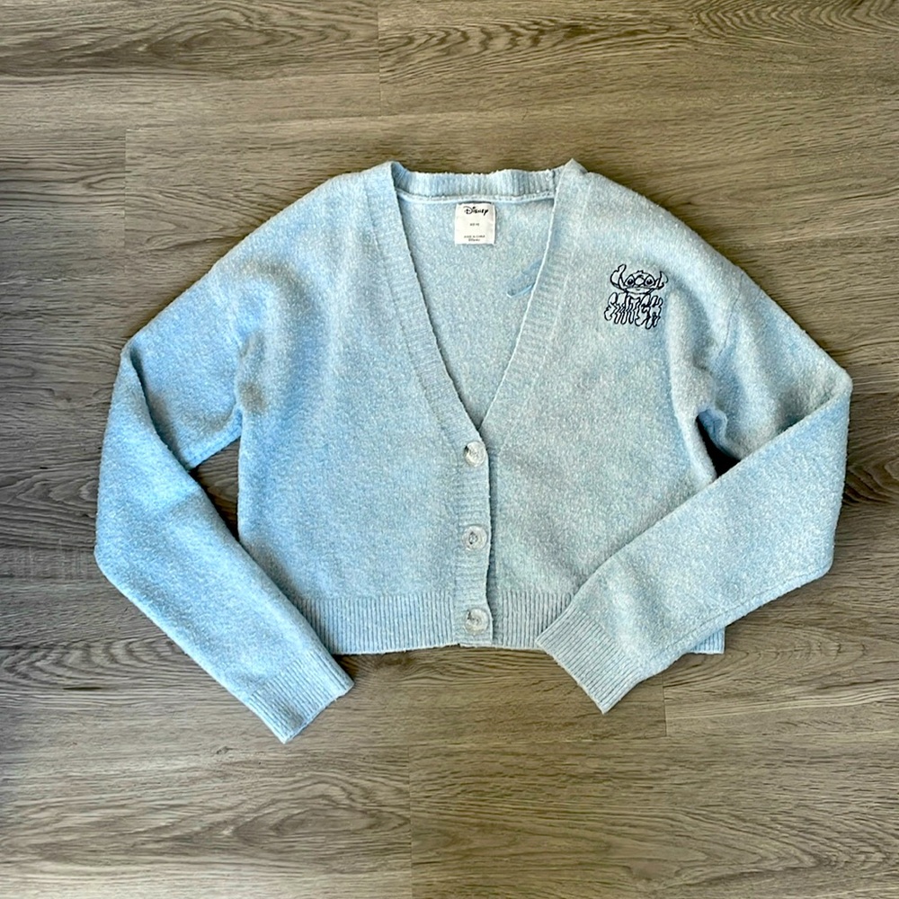 Light blue Disney stitch cardigan XS